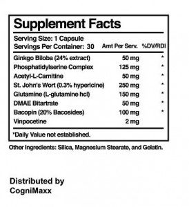 cognimaxx xl ingredients